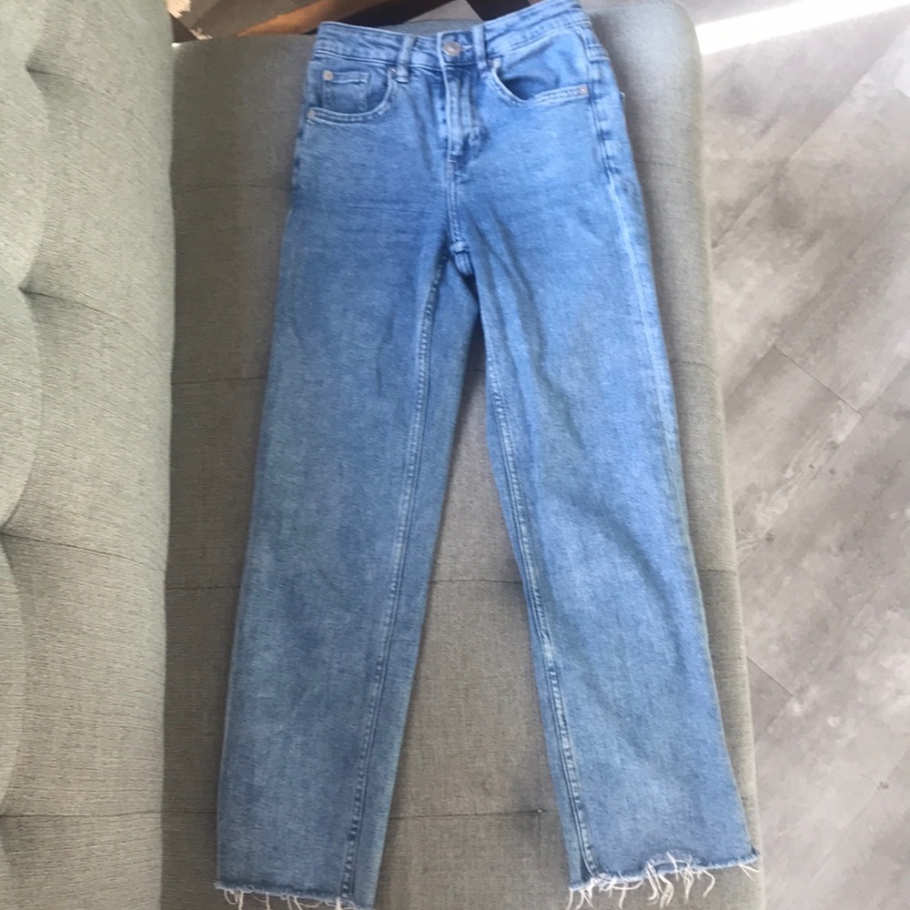 H&M jeans. High waisted, straight leg.